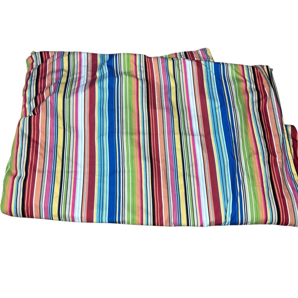 Pottery barn espadrille stripe king size duvet cover cotton multicolor dopamine